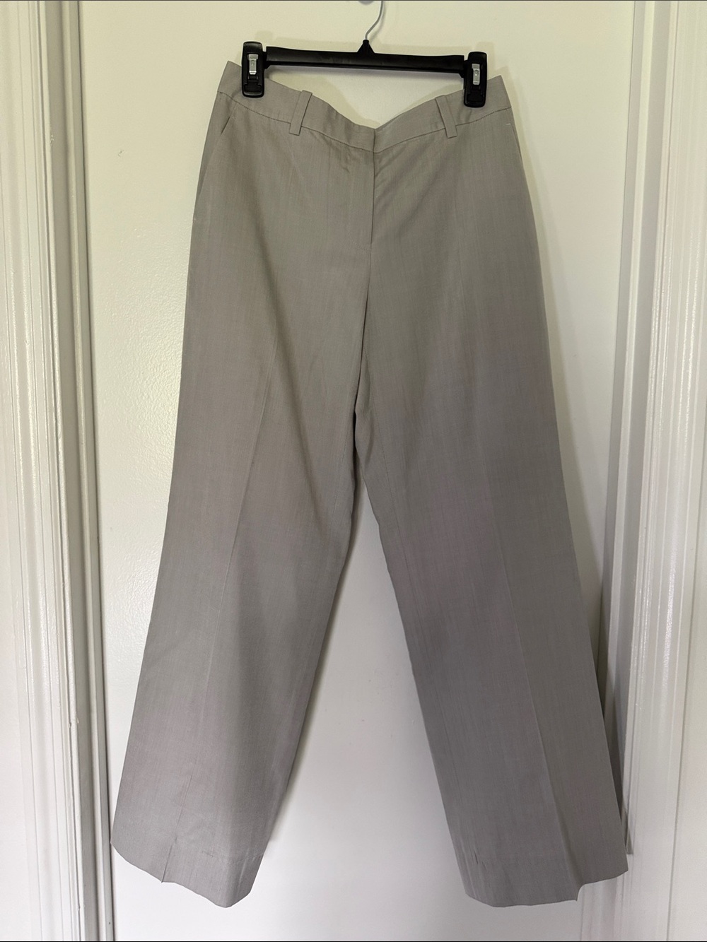 Lafayette 148 New York 100% Silk Wide Leg Trouser Pants Grey Size 4
